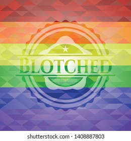 Blotched lgbt colors emblem. Vector Illustration. Mosaic.