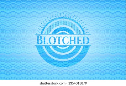 Blotched sky blue water emblem.