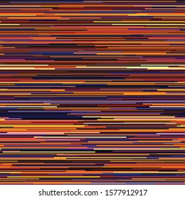 Blotched Space Dyed Ombre Background. Texture. Mottle Effect Seamless Pattern. Vibrant Horizontal Stripe Ikat Textile. Multicolored Heathered Melange Marl Line Allover Print. Vector Repeat Tile Eps 10