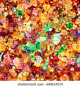 Blotches on background from squares. seamless texture. Abstract vector pattern for fabric, wrapping, home decor. 