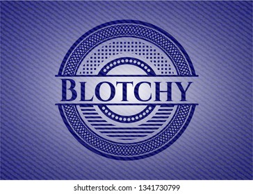 Blotchy badge with denim texture