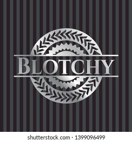Blotchy silvery badge or emblem. Vector Illustration. Mosaic.