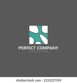 Blotchy vector square logo isolated on dark background. Logo for business, brand, organization, company, and product.