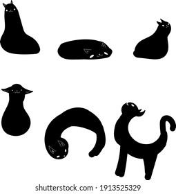 blots of cats
shadows of cats
