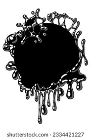 Blots and drips slime background. Toxic mucus smudges streaks and blotch.