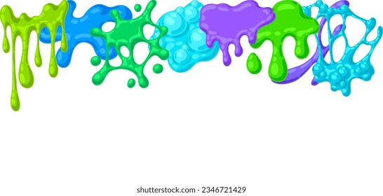 Blots and drips slime background. Toxic mucus smudges streaks and blotch.