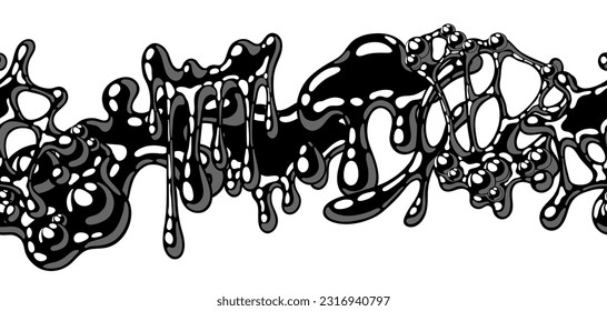 Blots and drips slime pattern. Toxic mucus smudges streaks and blotch.