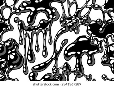 Blots and drips slime pattern. Toxic mucus smudges streaks and blotch.