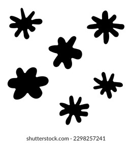 Blots. Hand drawn black blots isolated on white background. Vector Illustration. EPS10