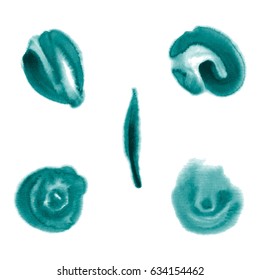 Blots and ink splashes for design. A set of elements for decoration. Vector illustration