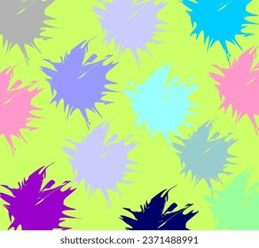 blots on a bright yellow background