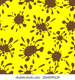 blots on a yellow background, seamless pattern, vector illustration