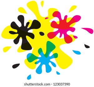Blots of process inks overlap
