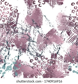 Patrón sin foco. Concepto de moda. Impresión por problemas. Marrón, Ilustración Gris. Textil de superficie de verano. Manchas De Tinta. Pintura de pulverización. Splash Blots. Fondo artístico de vectores creativos.