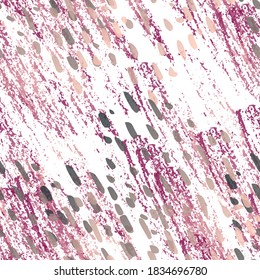 Blots Seamless Pattern. Fashion Concept. Distress Print. Bordo, Pink Illustration. Summer Surface Textile. Ink Stains. Spray Paint. Splash Blots. Artistic Creative Vector Background.