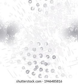 Blots Seamless Pattern. Fashion Concept. Distress Print. Black, White Illustration. Trending Surface Textile. Ink Stains. Spray Paint. Splash Blots. Artistic Creative Vector Background.