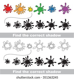 Blots set. Find correct shadow.