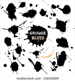 Blots set. Grunge texture.