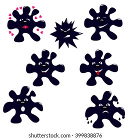 blots with smiles and eyes