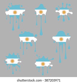Blots and splashes icons from the national Flag of Argentina.