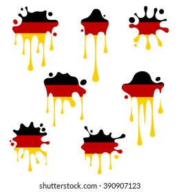Blots and splashes icons from the national Flag of German.
