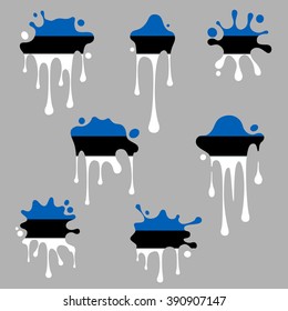 Blots and splashes icons from the national Flag of Estonia.
