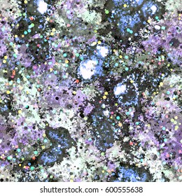 Blots and stains. Grunge texture. Like concrete. Blue, grey, black colors. Abstract seamless background.
