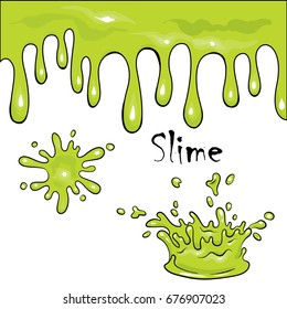 Blots and stains of jam, mucus or paint. Elements for design. Vector illustration.