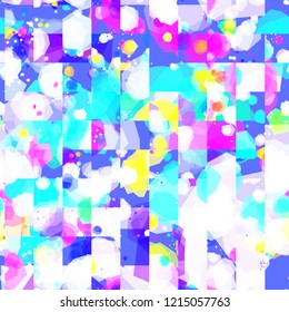 Blots and stripes. Colorful seamless texture. Abstract vector background for web page, banners backdrop, fabric, home decor, wrapping