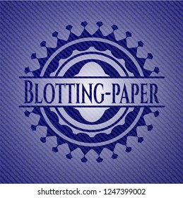 Blotting-paper emblem with denim texture