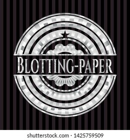 Blotting-paper silvery emblem or badge. Vector Illustration. Mosaic.
