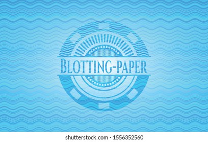 Blotting-paper sky blue water emblem. Vector Illustration. Detailed.