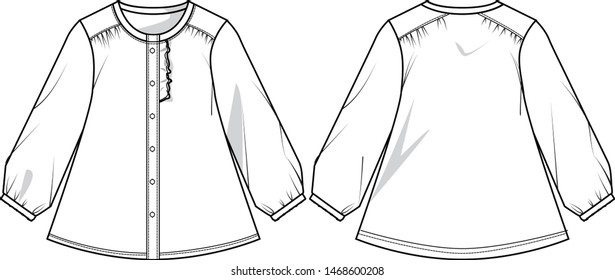 blouse for baby girl vector pattern