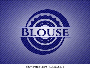Blouse badge with jean texture