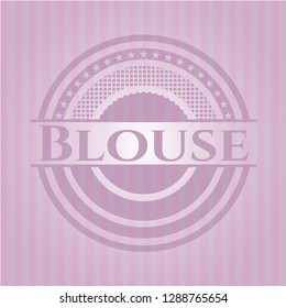 Blouse badge with pink background