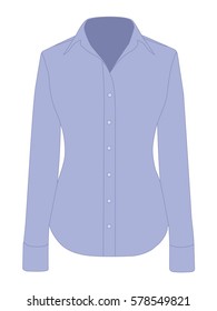 Blouse blue realistic vector illustration isolated