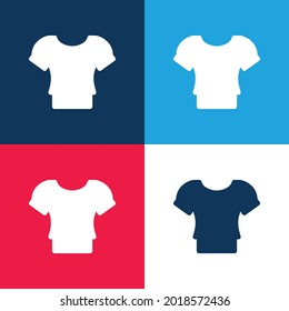 Blouse blue and red four color minimal icon set