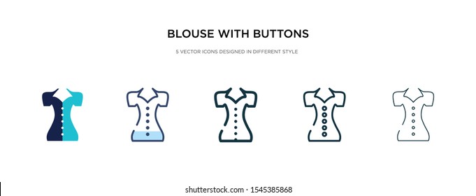 blouse with buttons icon in different style vector illustration. two colored and black blouse with buttons vector icons designed in filled, outline, line and stroke style can be used for web,