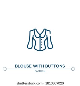Bluse mit Schaltflächen Umriss Vektorsymbol. einfache Elementgrafik. Bluse mit Schaltflächen Umriss Symbol aus bearbeitbaren Mode-Konzept. kann für Web und mobile
