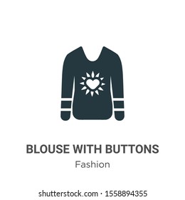 Blouse with buttons vector icon on white background. Flat vector blouse with buttons icon symbol sign from modern fashion collection for mobile concept and web apps design.