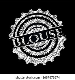 Blouse chalk emblem written on a blackboard. Vector Illustration. Detailed.