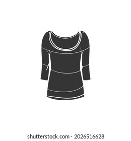 Blouse Clothes Icon Silhouette Illustration. Fashin Wear Vector Graphic Pictogram Symbol Clip Art. Doodle Sketch Black Sign.