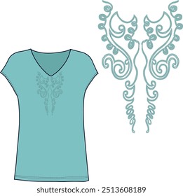 blouse design and embroidery design. fashion pattern.