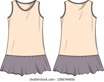 blouse or dress vector fashion for girls template pattern