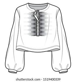 Blouse fashion flat sketch template