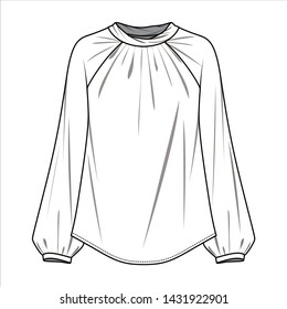 Blouse Fashion flat sketche template