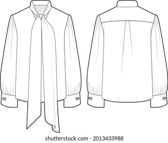 Blouse female. Fashion vector sketch