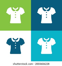 Blouse Flat four color minimal icon set