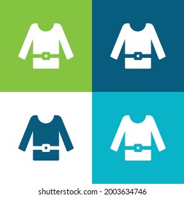 Blouse Flat four color minimal icon set