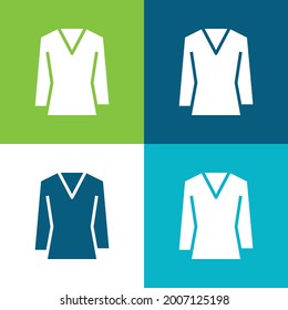 Blasen Flat vier Farbe minimale Icon Set